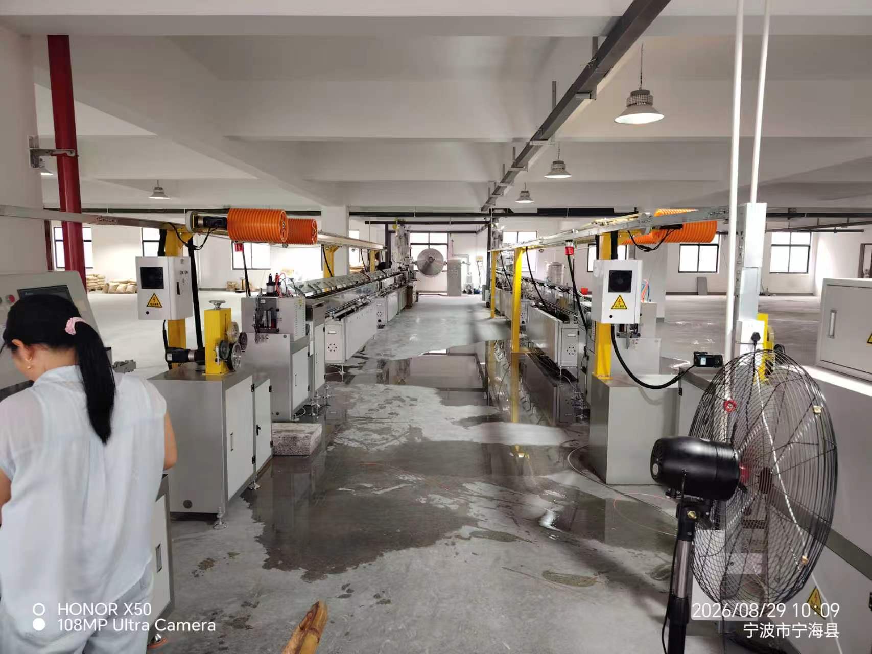 Wide view of the Shuzhihai filament extrusion production line